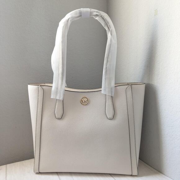 Michael Kors Leida Large Leather Tote - Vanilla - Picture 2 of 4